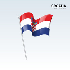 Croatia waving flag isolated on gray background