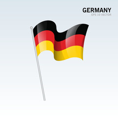 Germany waving flag isolated on gray background