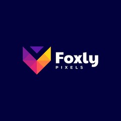 Vector Logo Illustration Fox Letter V Gradient Colorful Style.