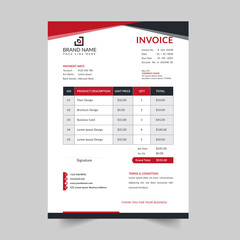 black and red invoice