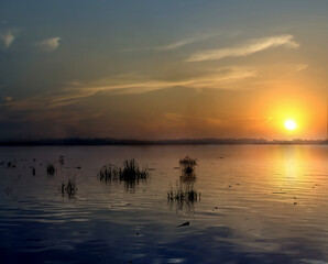 Mahakam river when sunrise