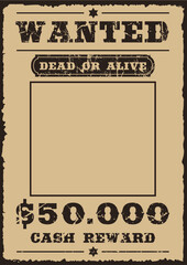 wanted vintage poster © XEjame