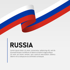 Russia Waving Flag Ribbon Template Design Vector Illustration