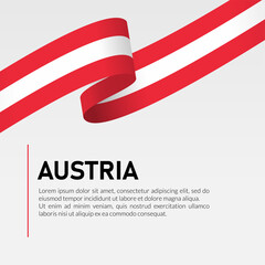 Austria Waving Flag Ribbon Template Design Vector Illustration