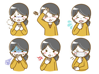 体調の悪い中年女性