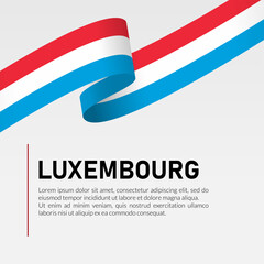 Luxembourg Waving Flag Ribbon Template Design Vector Illustration
