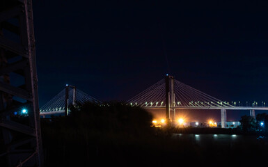 Fototapeta na wymiar Bridge in the night light