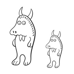 Wolf. Cute funny monster. Halloween style. Vector illustration