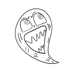 Little ghost. Cute monster. Halloween style. Vector illustration