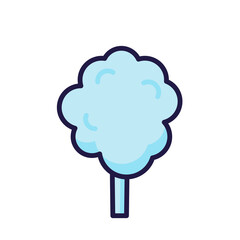 Anime style cartoon sweet food. Cotton candy emoji vector character.