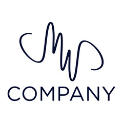 Abstract initial letter MW, WM logo design vector