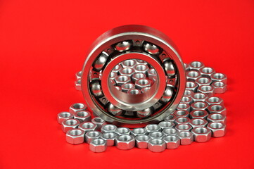 Roller bearing and nuts. Spare parts.