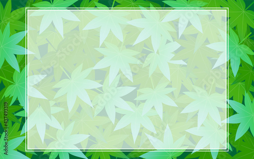 初夏の青紅葉フレーム 和風背景素材 Wall Mural Wallpaper Murals Tkm