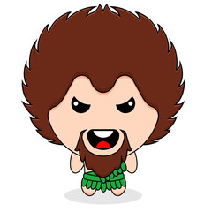 cute primitive mascot character cartoon illustration