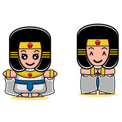 egyptian women mascot character cartoon illustration
