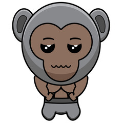 gorilla sports fitness cartoon character illustration