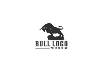 black bull logo with illustration of a bull showing its strong horns