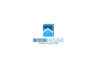 the book house logo that combines the roof of the house and the book