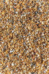 Detail of small pebbles on the beach.