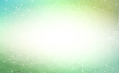 Fototapeta premium Abstract Dark Green Polygonal Space Background with Connecting Dots and Lines. Connection structure and science background. Futuristic HUD design.