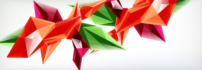 Vector 3d triangles and pyramids abstract background for business or technology presentations, internet posters or web brochure covers