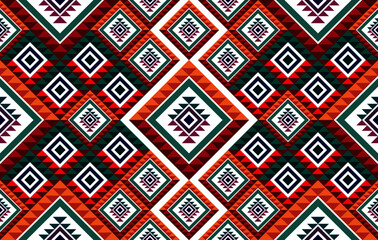 Ethnic Aztec African American textile seamless pattern. Geometric native fabric boho carpet ornaments mandala embroidery patterns. Ethnic Indian tribal vector illustrations background.