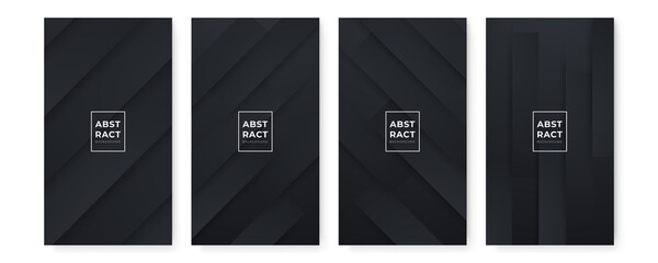 Set of modern black and gold abstract background. Abstract luxurious black gold background. Modern dark banner template vector with geometric shape patterns . Futuristic digital graphic design