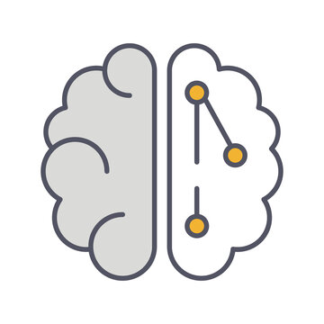 Brainstorm Line Icon. Lightning in brain innovation logo. Vector Illustration