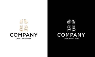Fototapeta premium Church logo or label. Prayer, religion concept. Vintage vector illustration