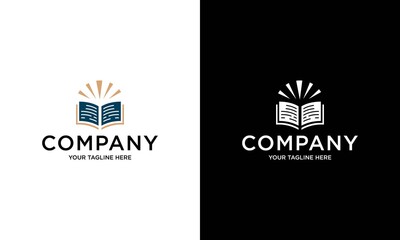 symbol of knowledge. open book and sun. logo design templates.