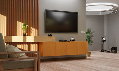 TV Room interior. Living room 3d rendering