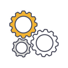 Gear Settings thin line symbol, cogwheel Icon. Innovation logo. Vector Illustration