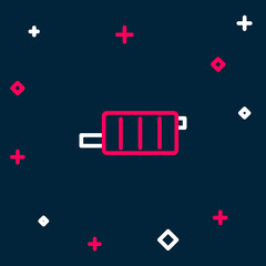 Fototapeta premium Line Car muffler icon isolated on blue background. Exhaust pipe. Colorful outline concept. Vector