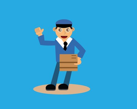 Illustration vektor graphic of postman character. Perfect for children's magazine books to get to know various kinds of professions.