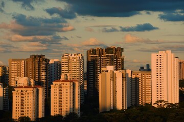 Obraz premium Apartments during golden hour