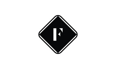 Initial Letter F Square Shape Vector Monogram Logo. F Letter Logo Template