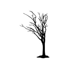 dead Tree silhouette on white background