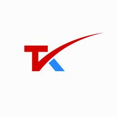 Initial Letter TK Logo Design