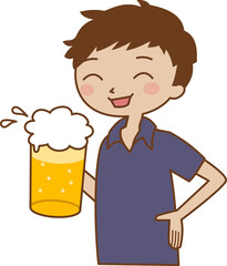 男性　ビール　飲酒