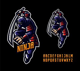 illustration vector graphic of Ninja mascot logo perfect for sport and e-sport team