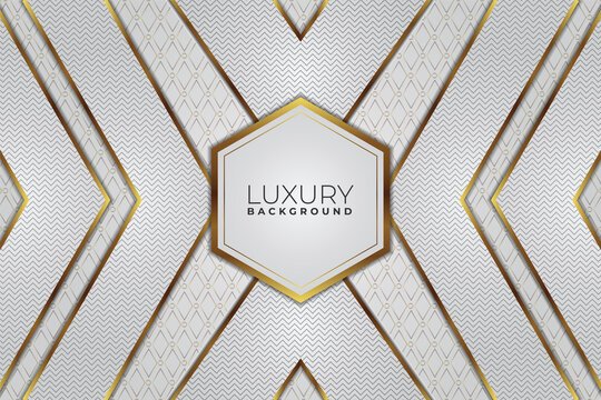 Elegant Abstract Geometric Luxury White with Golden Pattern Background