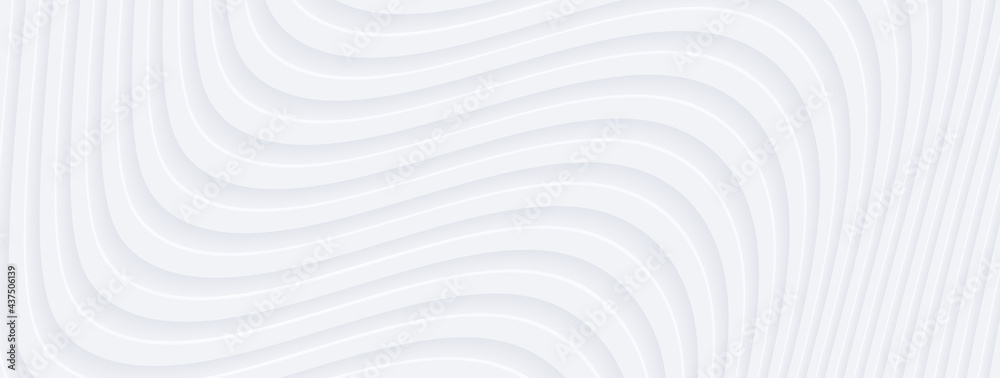 Aufkleber 3d white silver wavy background for business presentation. abstract flow elegant pattern. minimalist