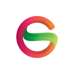 Vector Logo Design Letter G with gradient colorful