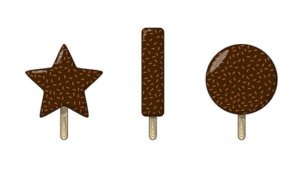 ice cream bars vector chocolate covered 3d 