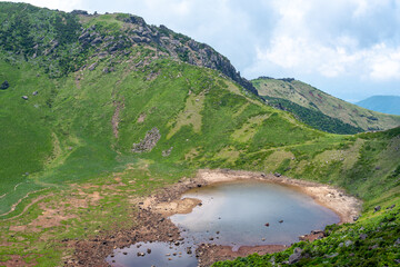 Fototapeta na wymiar Mt. Hallasan. The highest mountain in Korea. there is a crater lake on the top