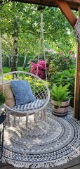 furniture in garden - obrazy, fototapety, plakaty