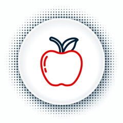 Line Apple icon isolated on white background. Fruit with leaf symbol. Colorful outline concept. Vector