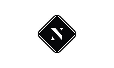 Initial Letter N Square Shape Vector Monogram Logo. N Letter Logo Template