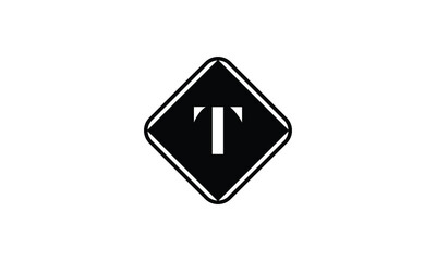 Initial Letter T Square Shape Vector Monogram Logo. T Letter Logo Template