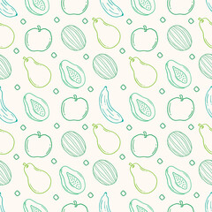 green fruit seamless pattern vector